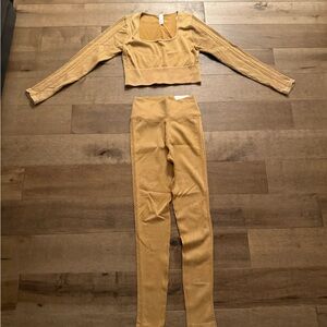 Tan Jumpsuit Set